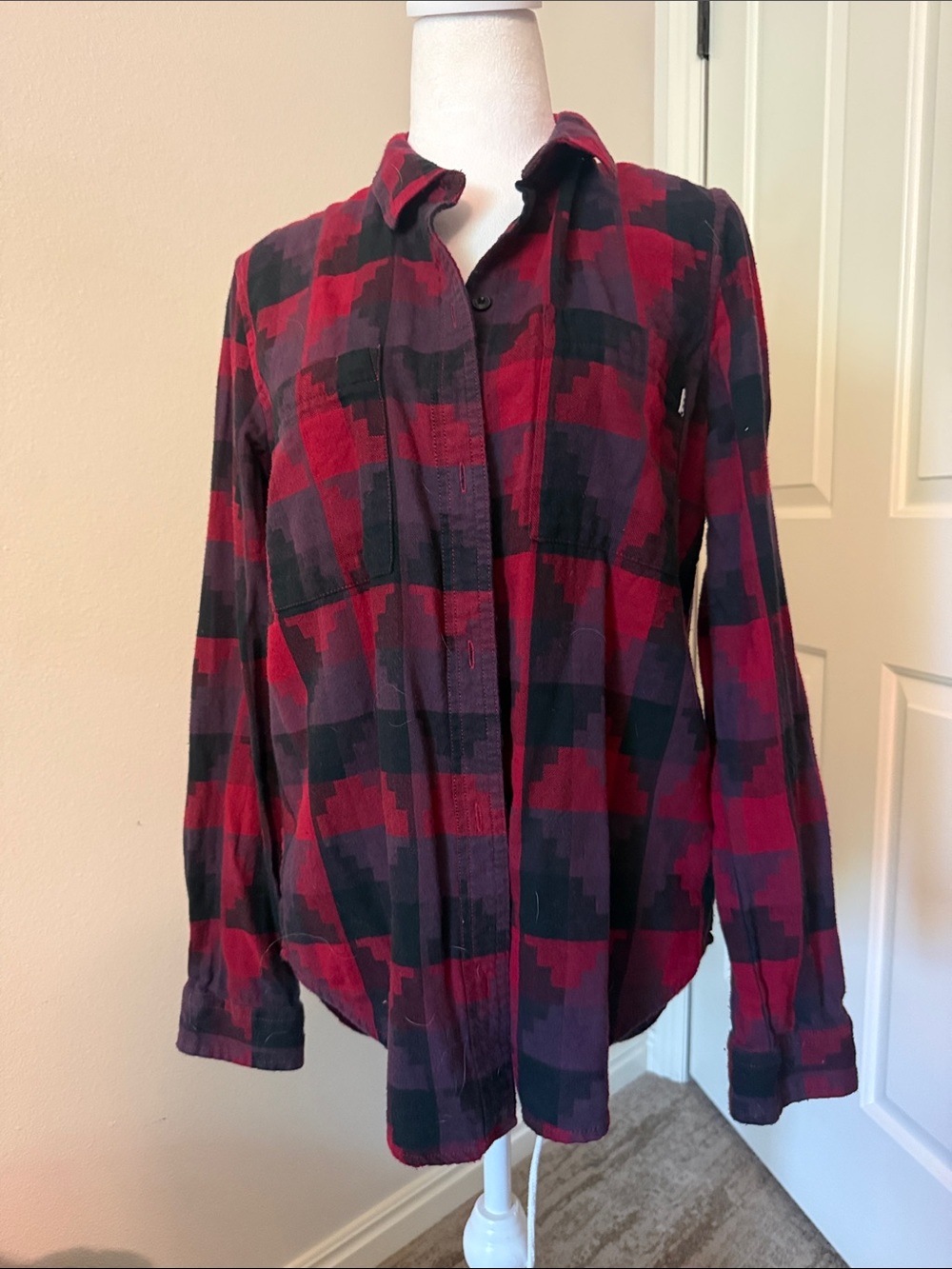 Vans Red and Black Plaid Shirt with Checker Tag